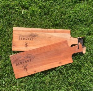 Gegraveerde plank bedankt